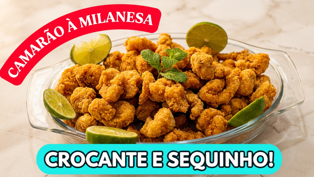 Camarão ao azeite e alho frito na frigideira